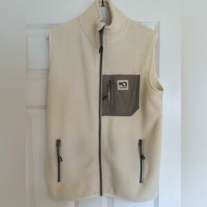 Kari Traa Cream Fleece Vest with Gray Accent